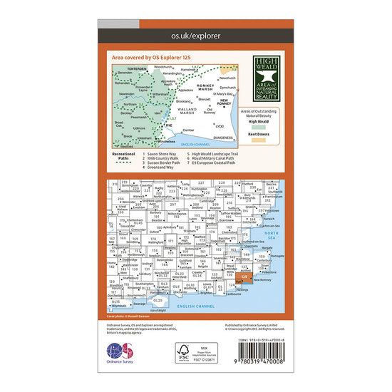 Explorer Active 125 Romneys Marsh, Rye & Winchelsea Map With Digital Version