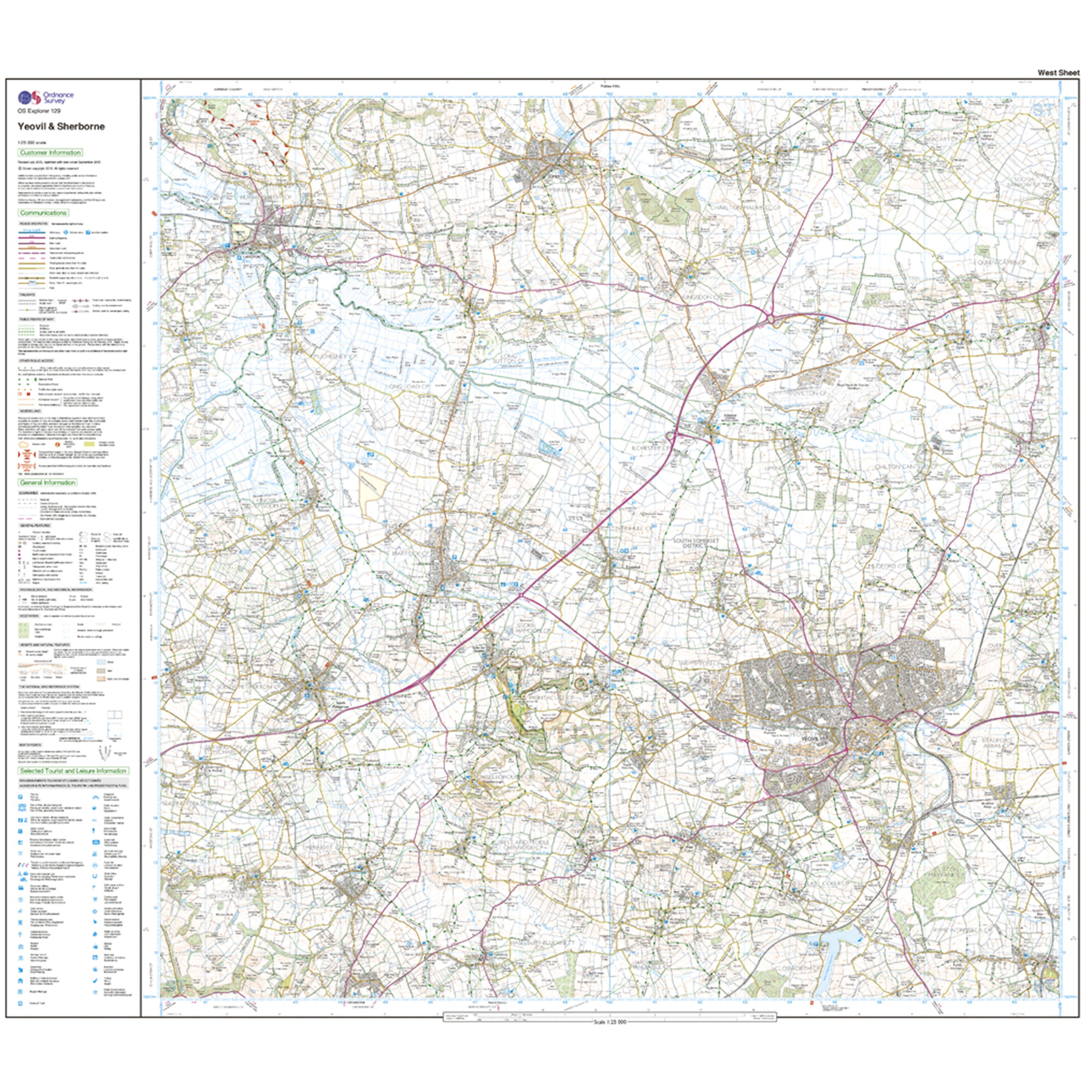 Explorer Active 129 Yeovil  Sherbourne Map With Digital Version