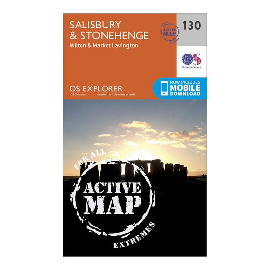 Explorer Active 130 Salisbury & Stonehenge Map With Digital Version