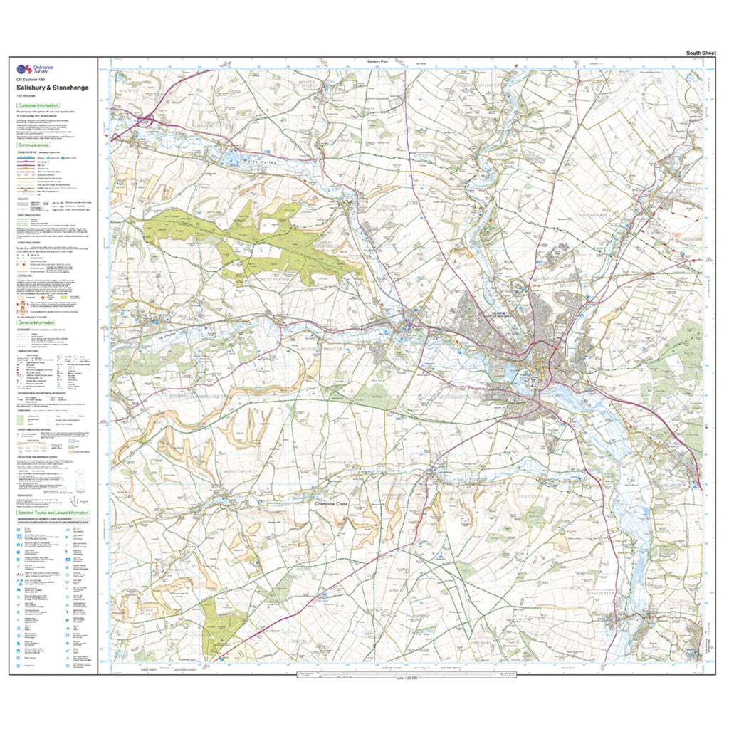 Explorer Active 130 Salisbury & Stonehenge Map With Digital Version