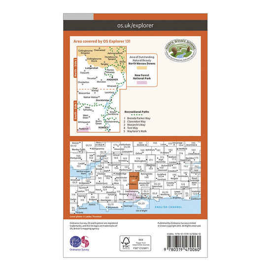 Explorer Active 131 Romsey, Andover & Test Valley Map With Digital Version