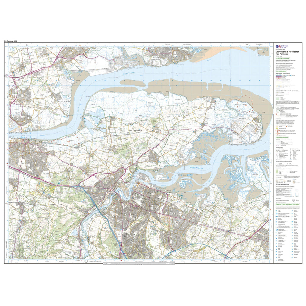 Explorer 163 Gravesend & Rochester Map With Digital Version