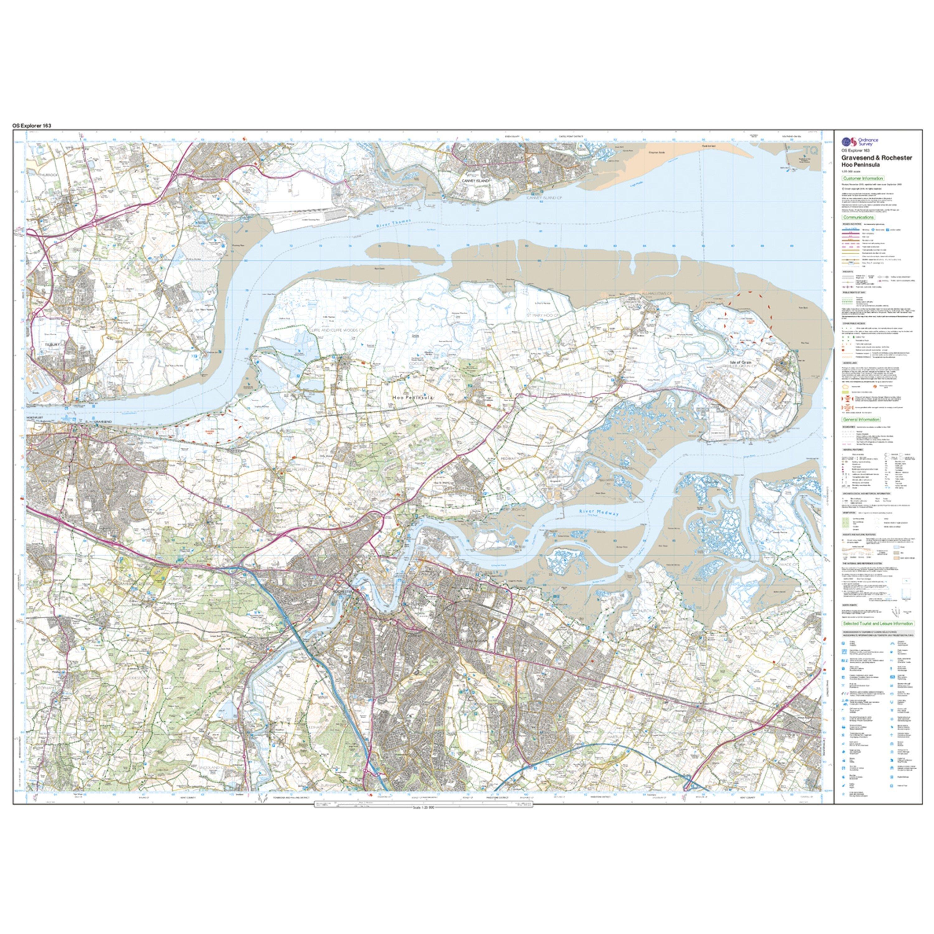 Explorer 163 Gravesend & Rochester Map With Digital Version