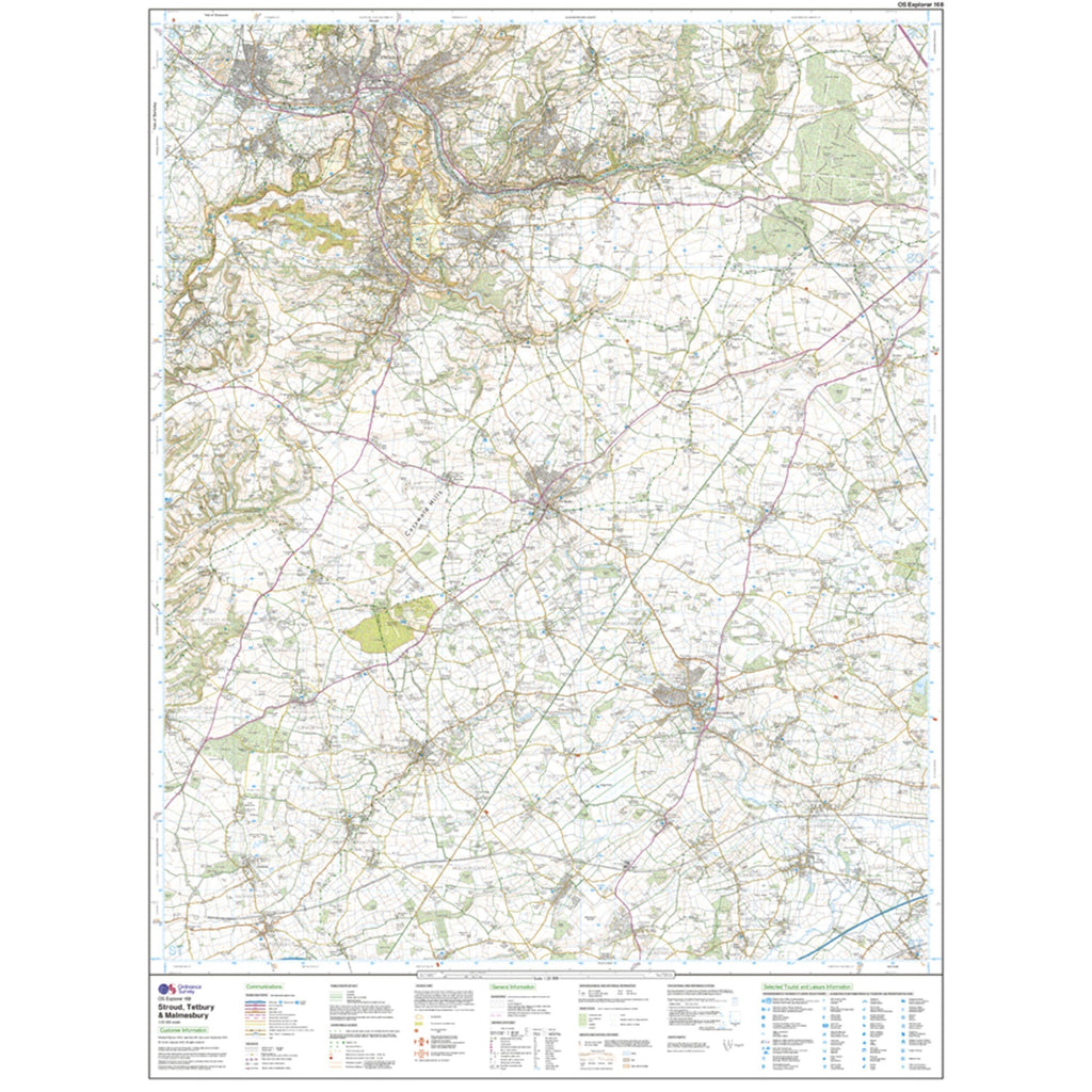 Explorer 168 Stroud, Tetbury & Malmesbury Map With Digital Version
