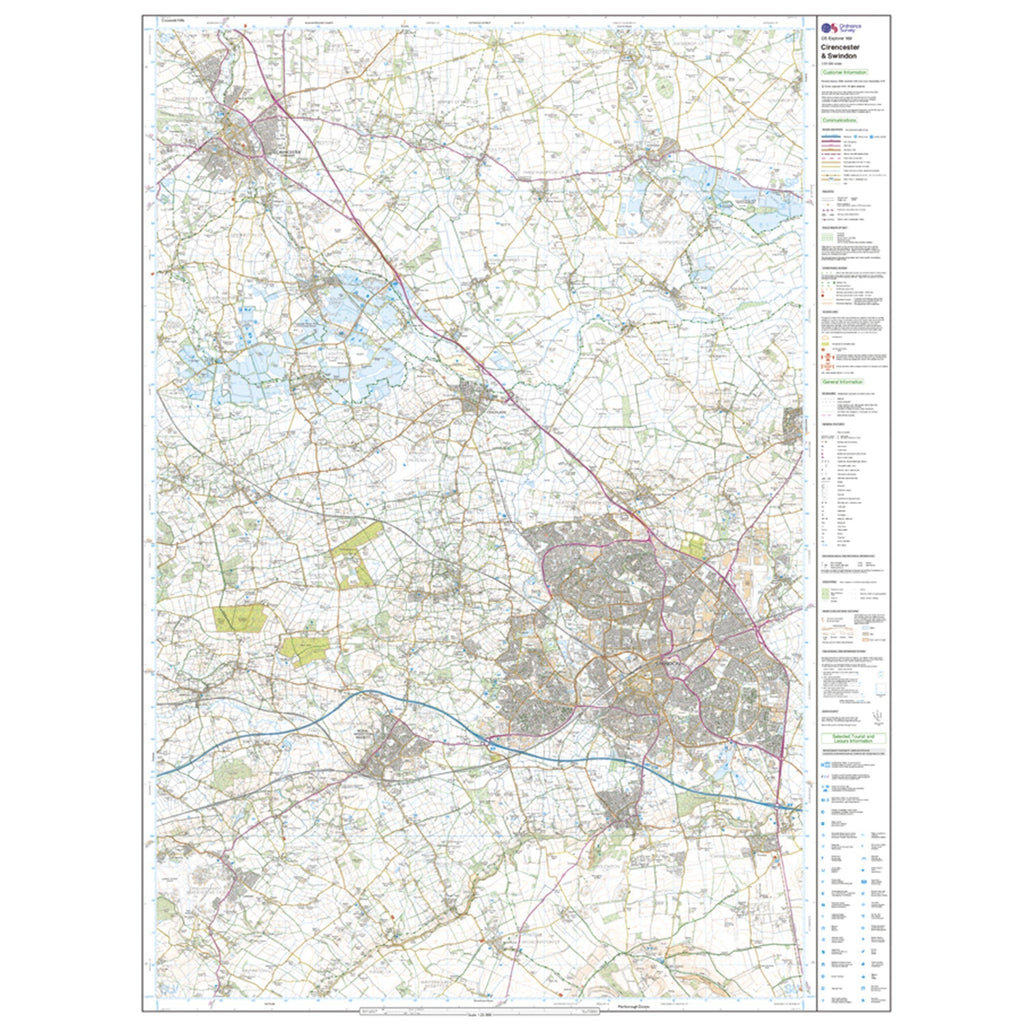 Explorer 169 Cirencester  Swindon Map With Digital Version