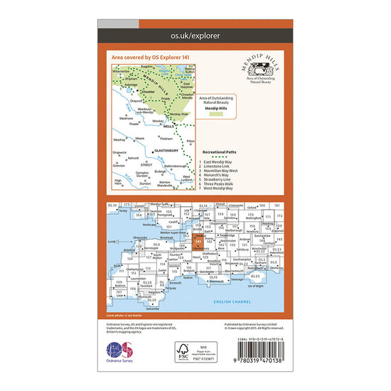 Explorer Active 141 Cheddar Gorge & Mendip Hills West Map With Digital Version