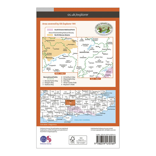 Explorer Active 144 Basingstoke, Alton & Whitchurch Map With Digital Version