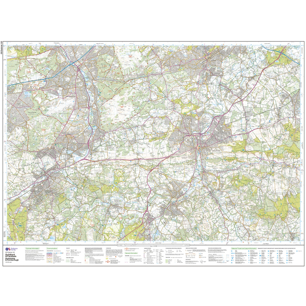 Explorer Active 145 Guildford & Farnham Map With Digital Version