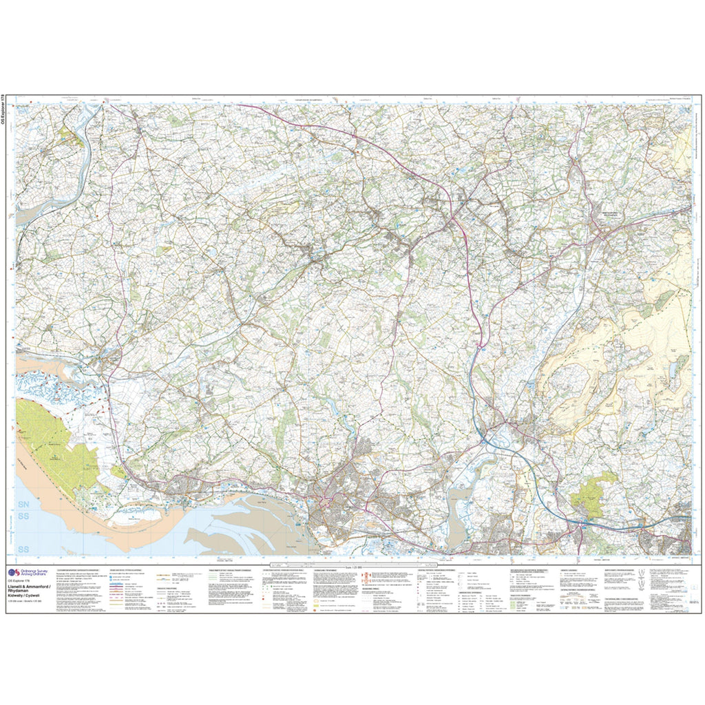 Explorer 178 Llanelli & Ammanford Map With Digital Version