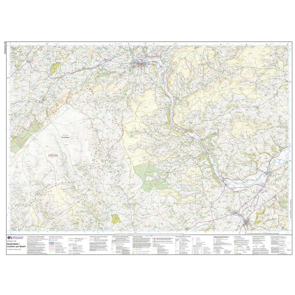 Explorer 188 Builth Wells Paincastle  Talgarth Map With Digital Version