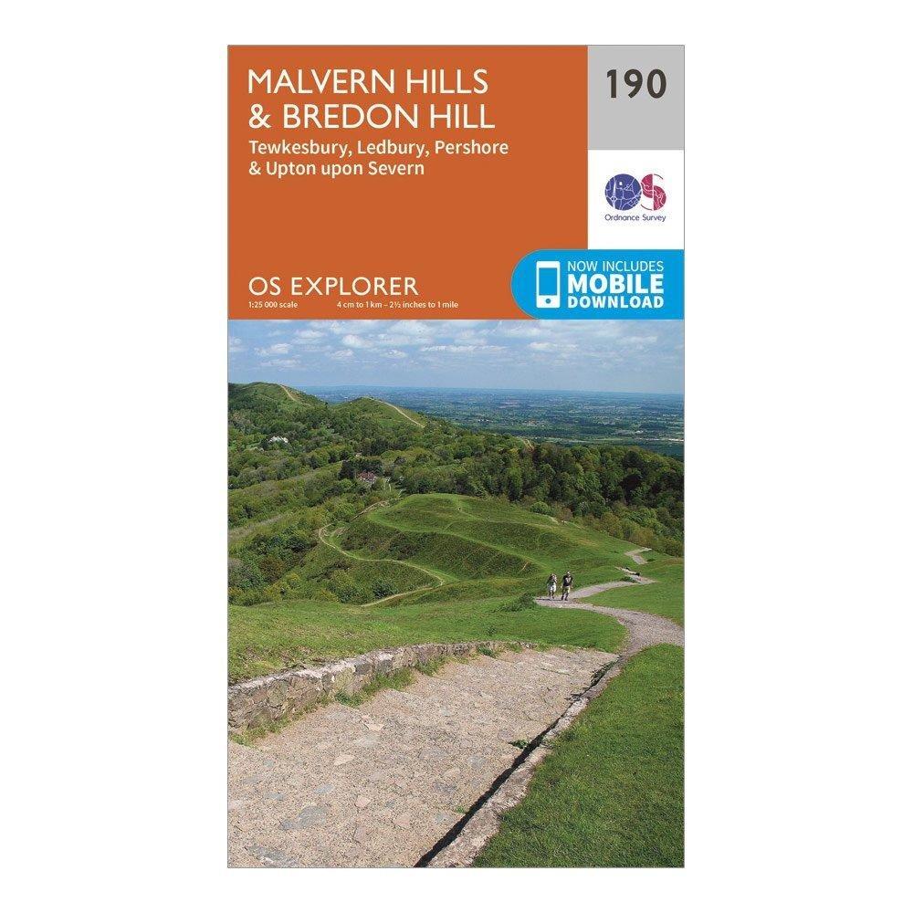 EXP 190 Malvern Hills & Bredon Hill Map With Digital Version