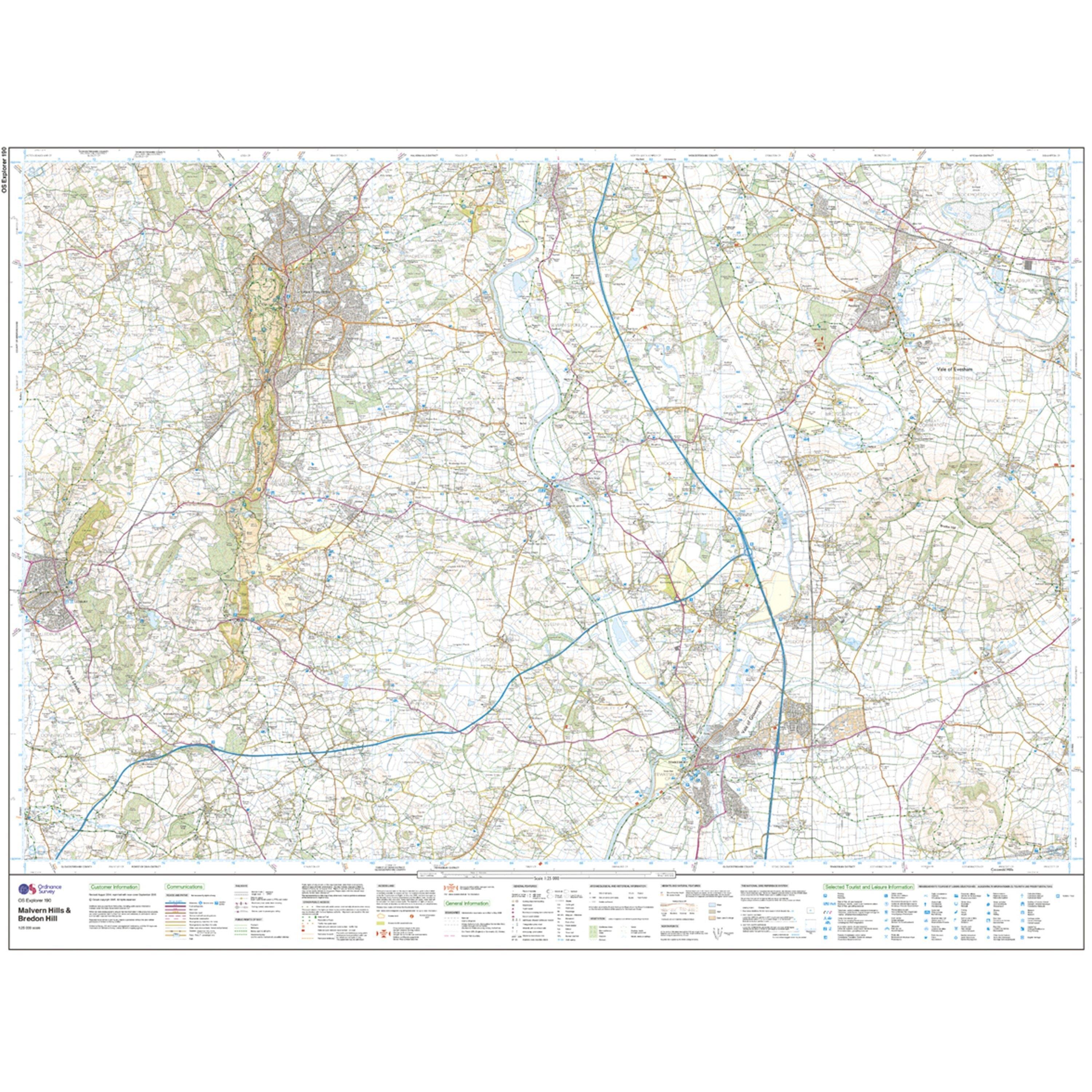 EXP 190 Malvern Hills & Bredon Hill Map With Digital Version