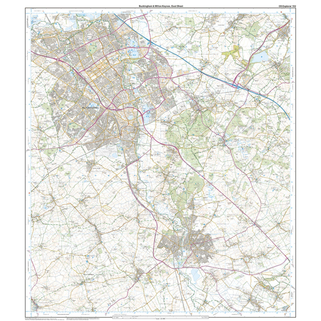 Explorer 192 Buckingham  Milton Keynes Map With Digital Version