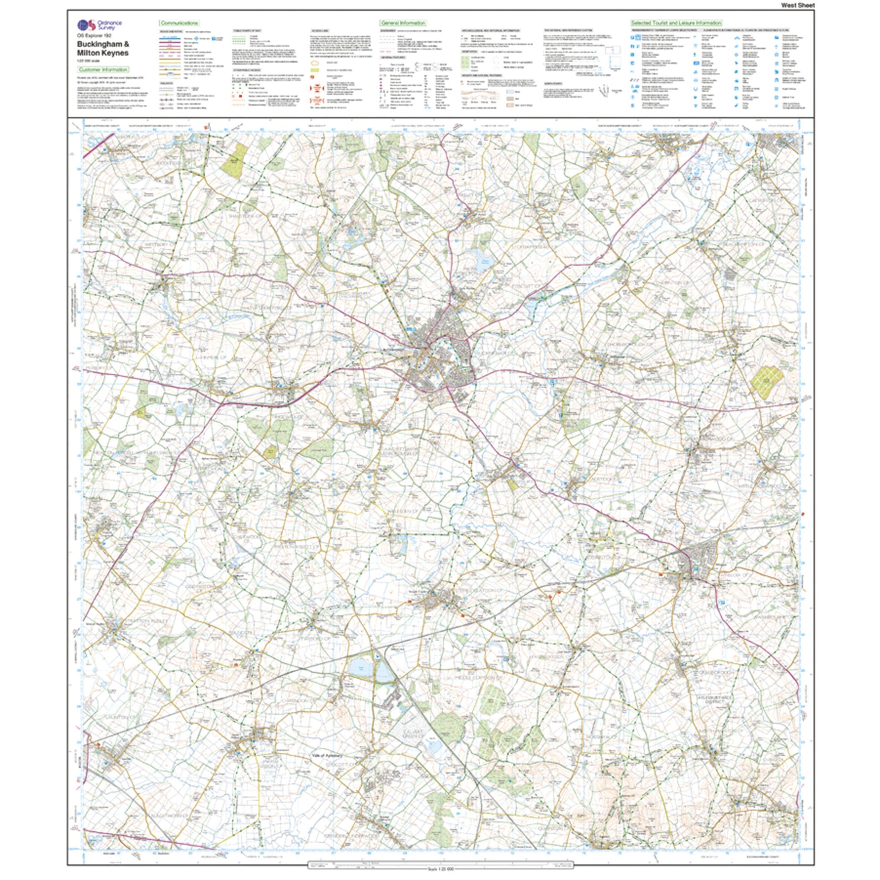 Explorer 192 Buckingham  Milton Keynes Map With Digital Version