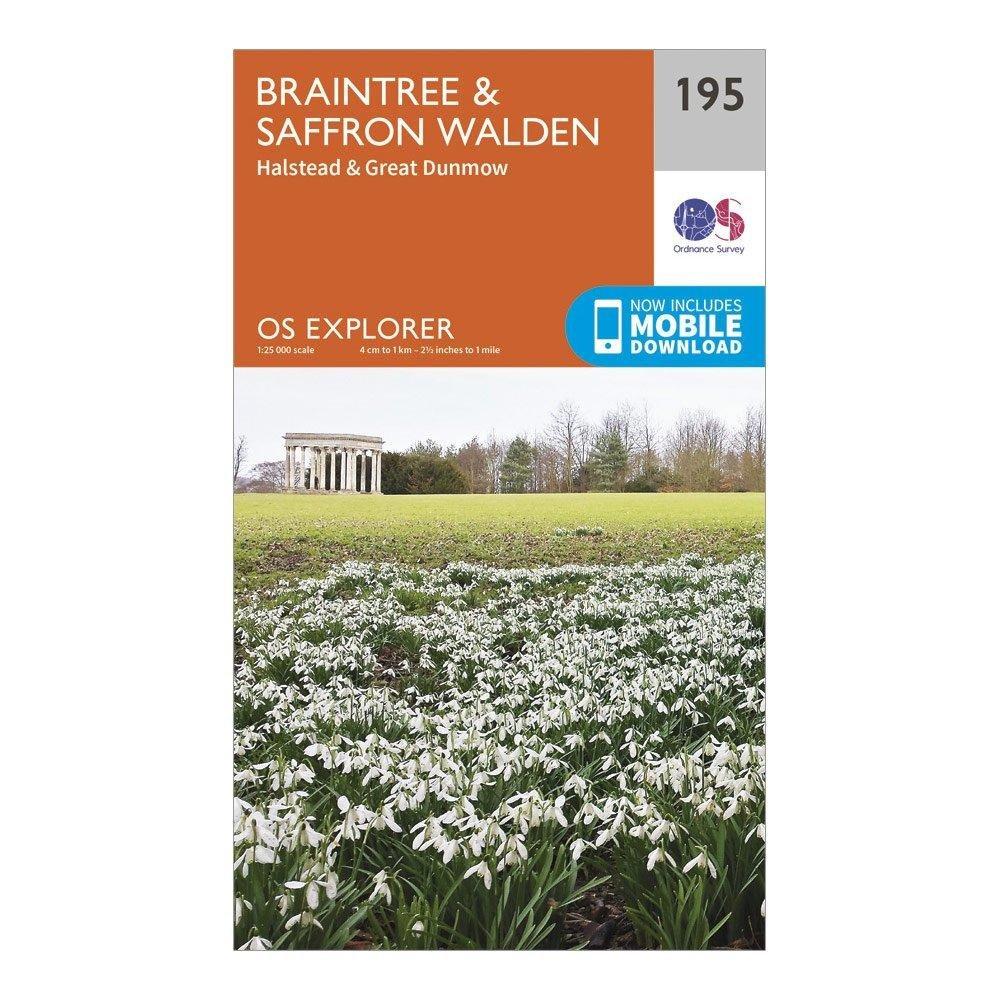 Explorer 195 Braintree & Saffron Walden Map With Digital Version