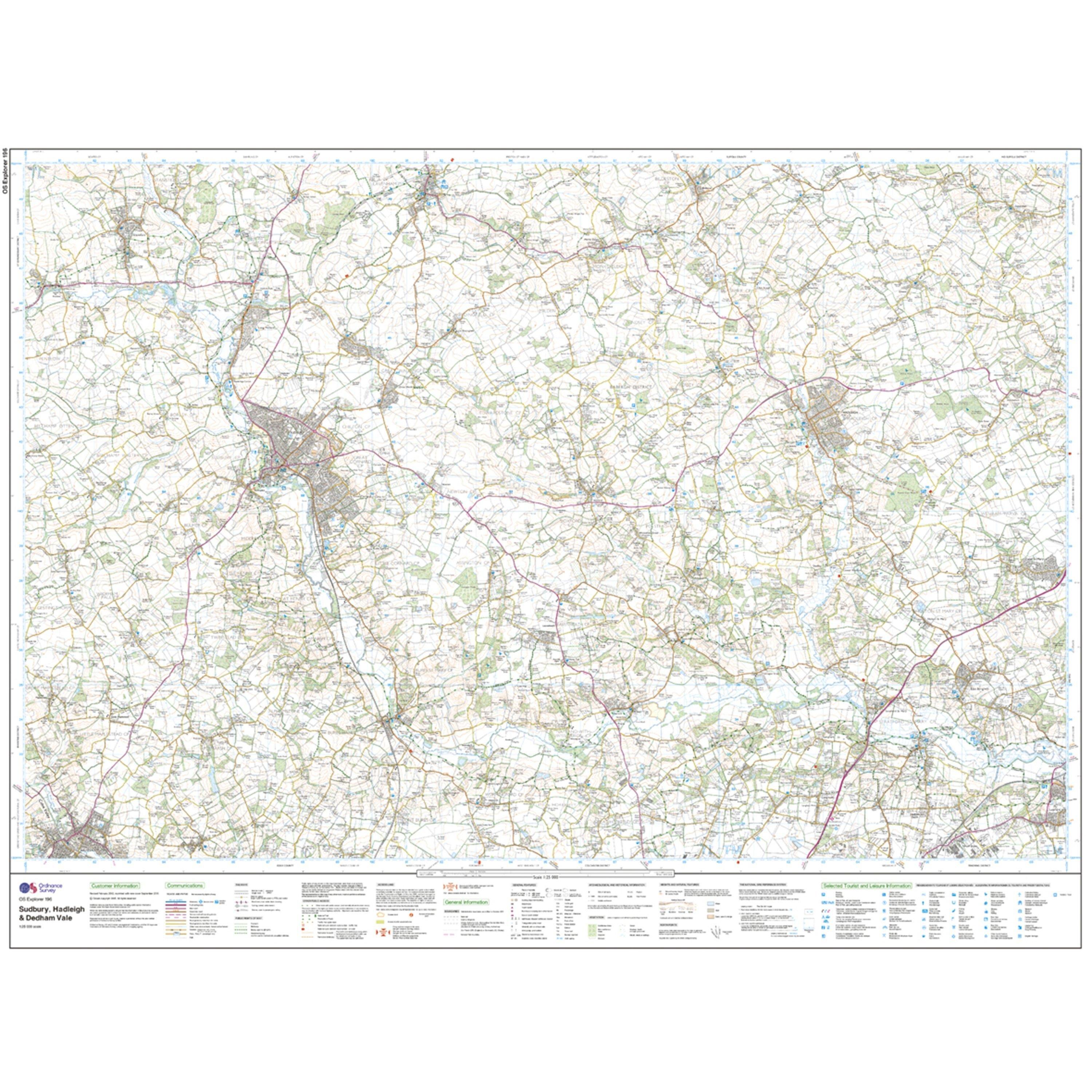 Explorer 196 Sudbury, Hadleigh & Dedham Vale Map With Digital Version