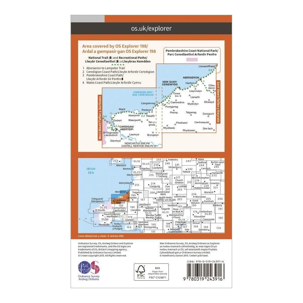 Explorer 198 Cardigan  New Quay Aberaeron Map With Digital Version