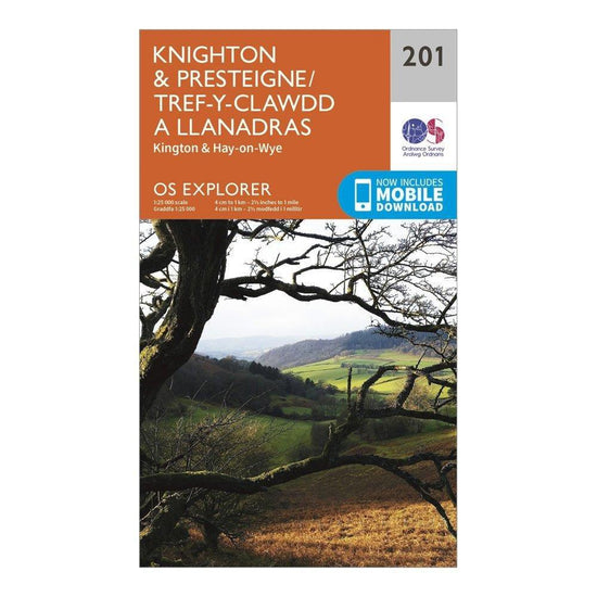 Explorer 201 Knighton & Presteigne Map With Digital Version
