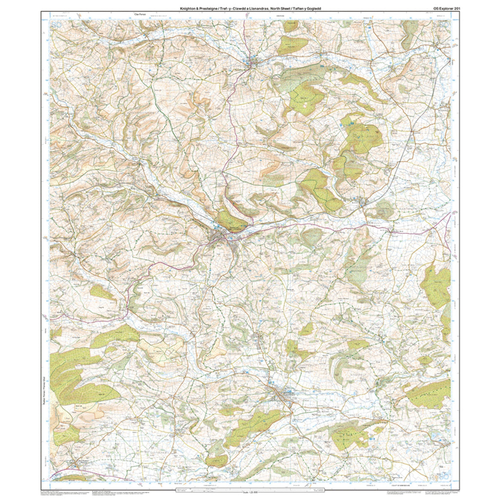 Explorer 201 Knighton & Presteigne Map With Digital Version