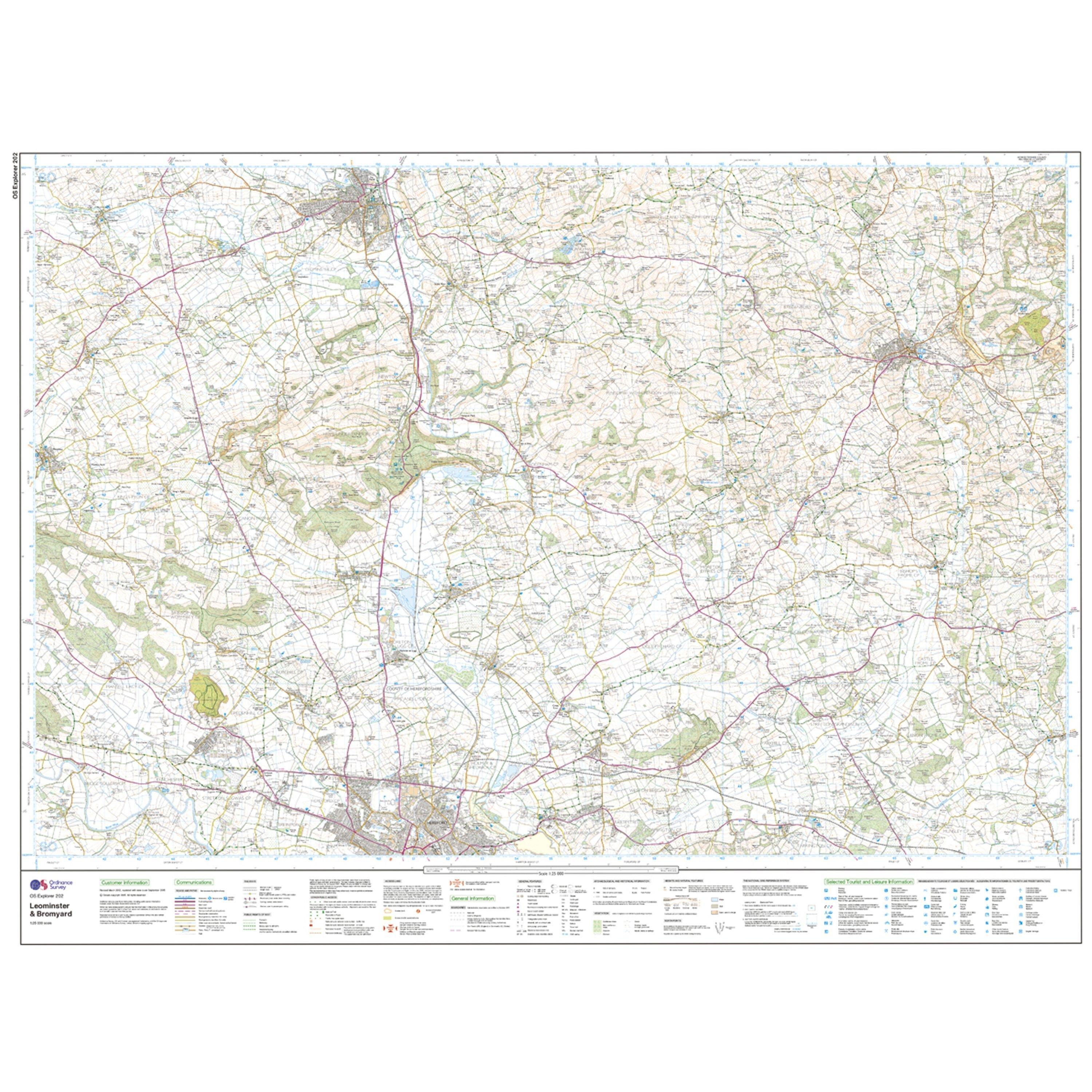 Explorer 202 Leominster & Bromyard Map With Digital Version