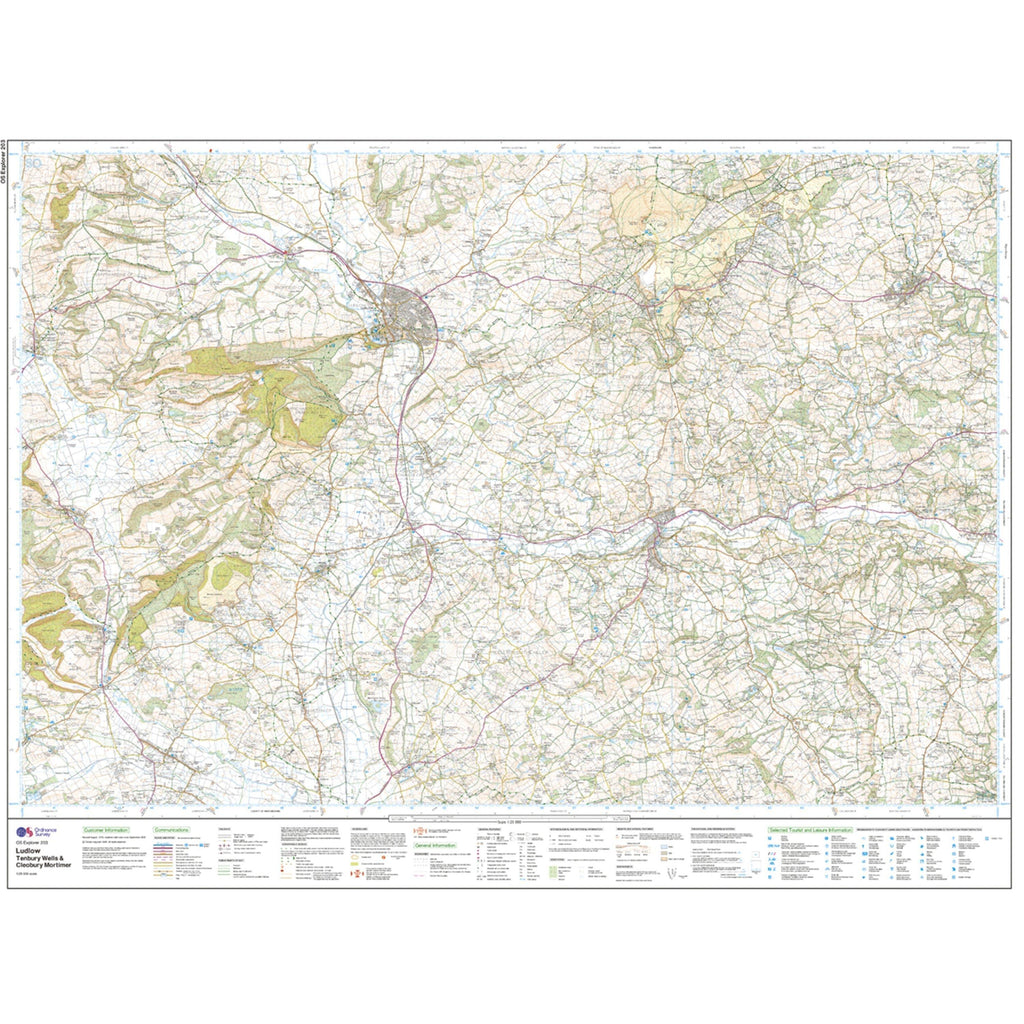 Explorer 203 Ludlow Tenbury Wells  Cleobury Mortimer Map With Digital Version