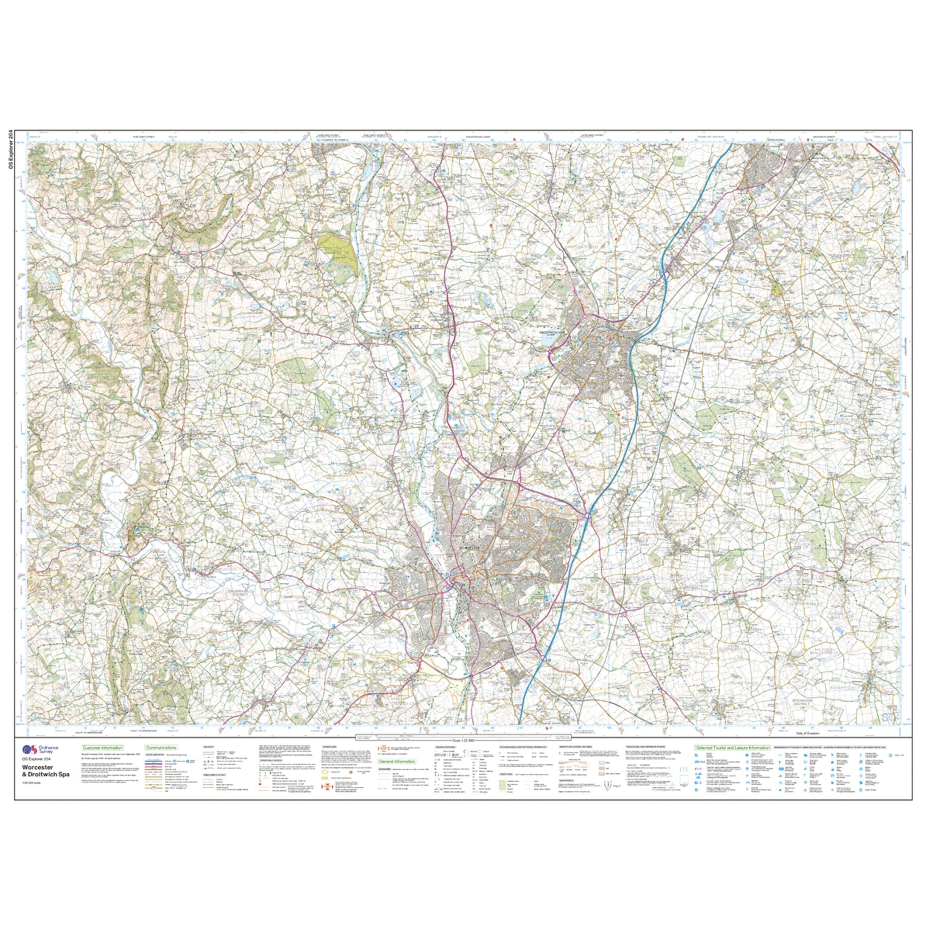 Explorer 204 Worcester & Droitwich Spa Map With Digital Version