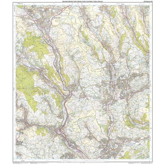 Explorer Active 166 Rhondda  Merthyr Tydfil Map with Digital Version