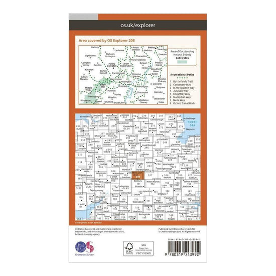 Explorer 206 Edge Hill & Fenny Compton Map With Digital Version