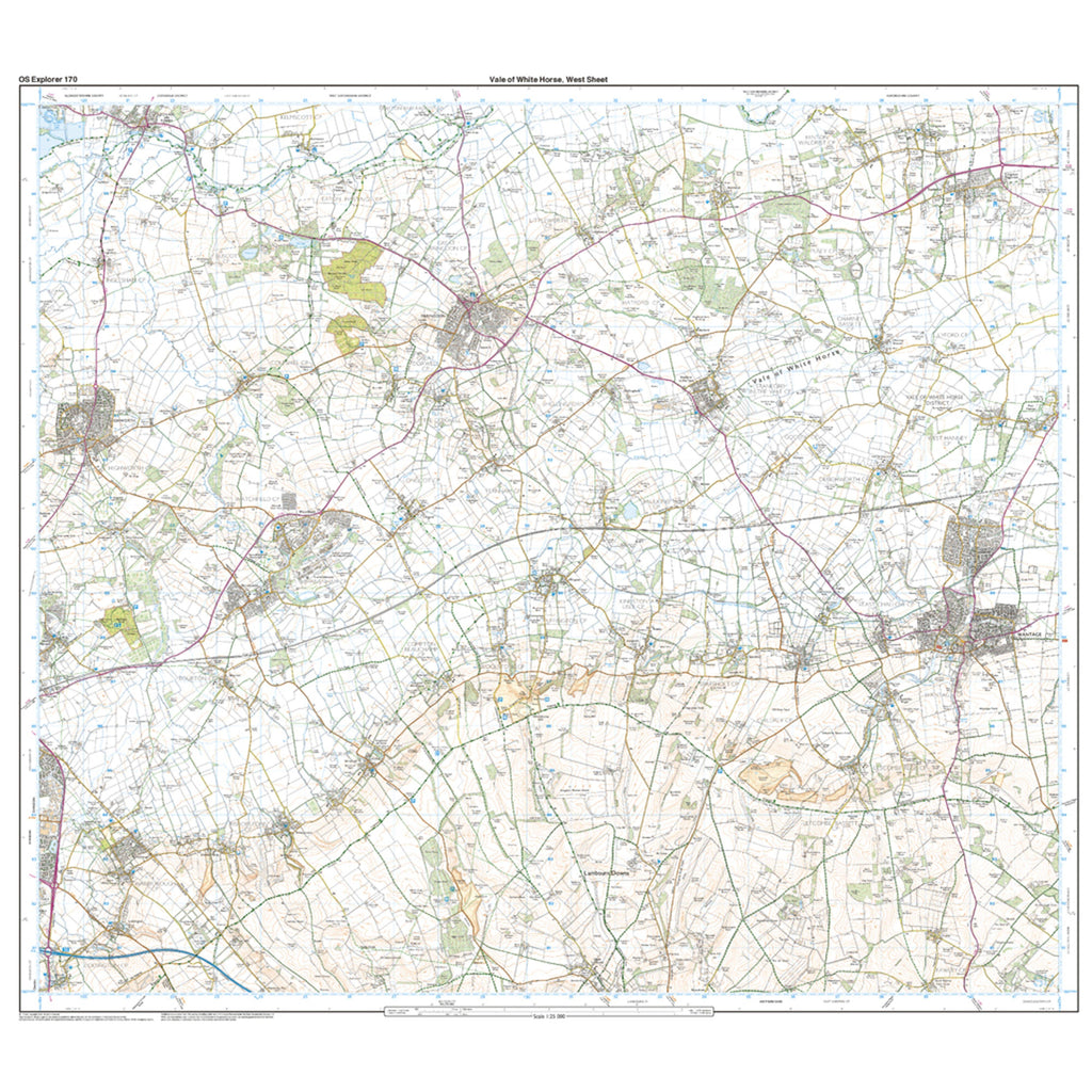 Ordnance Survey Explorer Active 170 Abingdon, Wantage & Vale of White ...