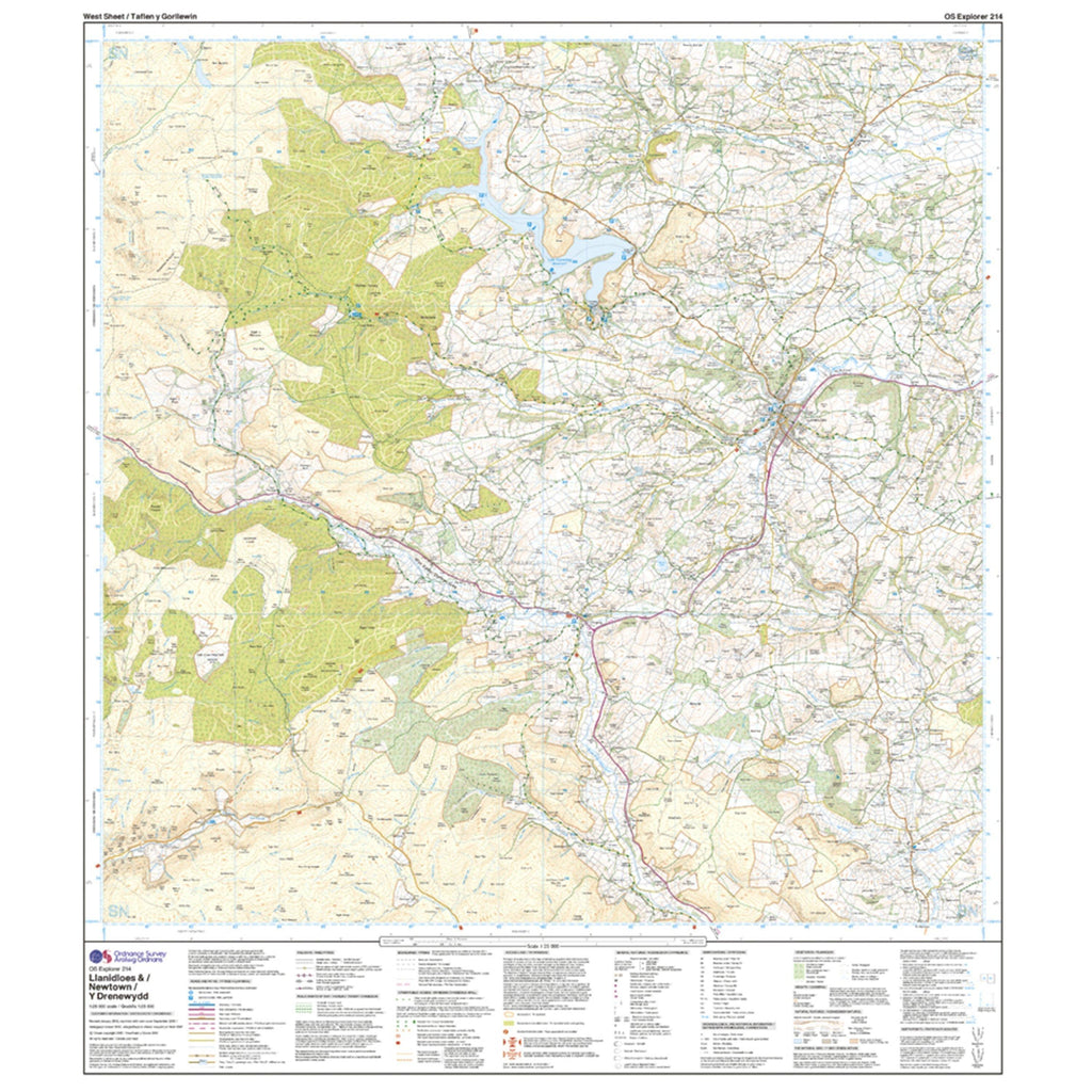Explorer 214 Llanidloes & Newtown Map With Digital Version