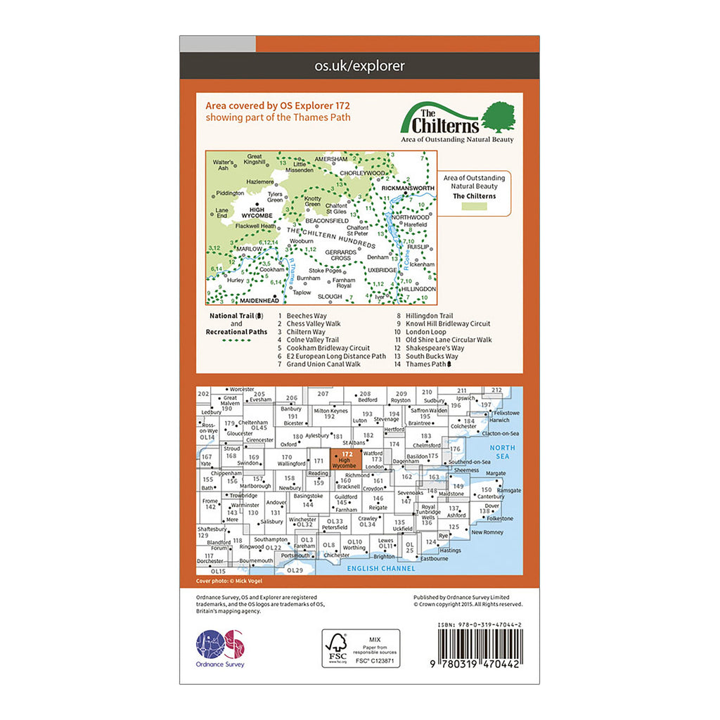 Explorer Active 172 Chiltern Hills East Map With Digital Version