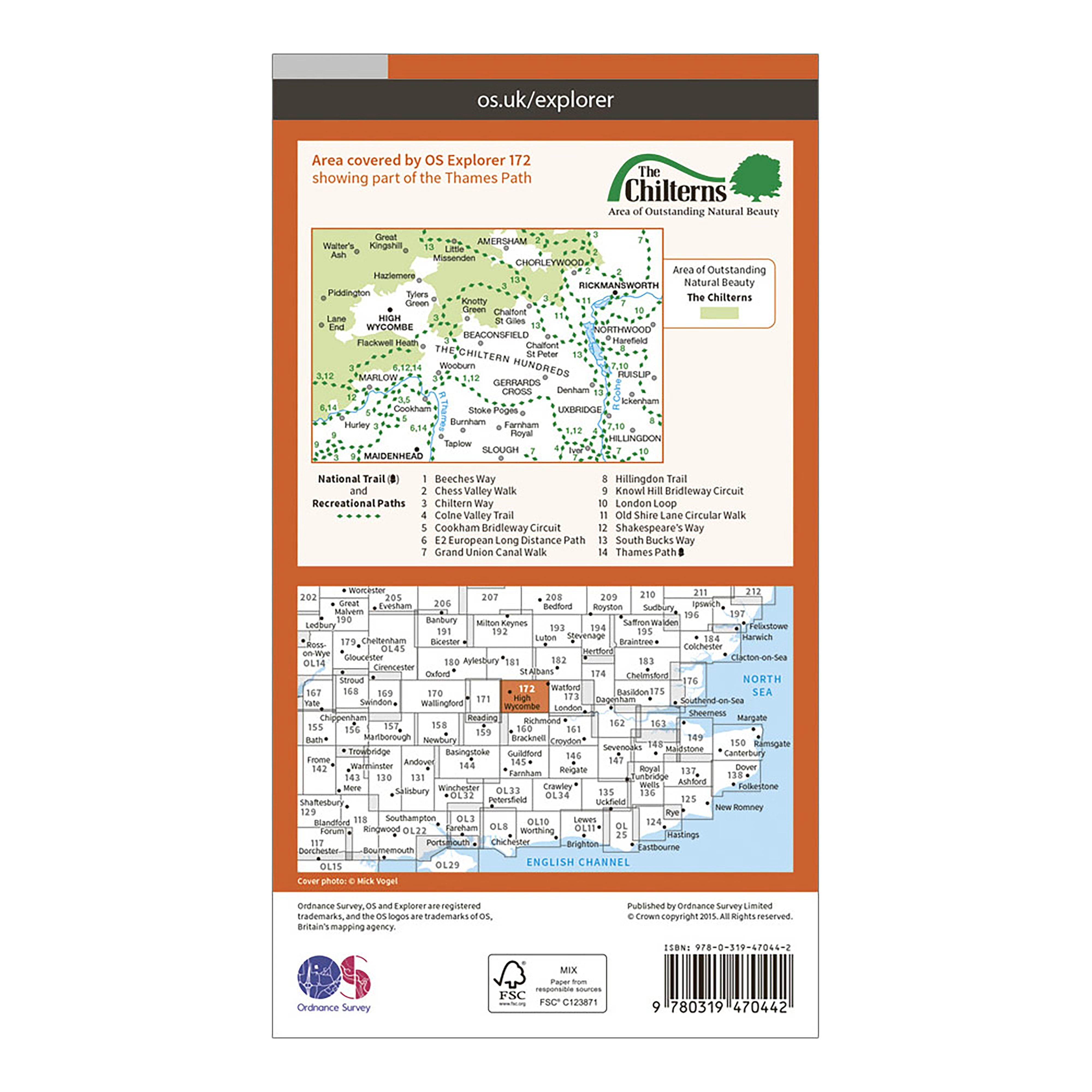 Explorer Active 172 Chiltern Hills East Map With Digital Version