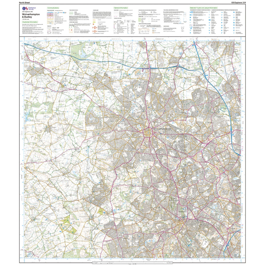 Explorer 219 Wolverhampton Dudley Stourbridge  Kidderminster Map With Digital Version
