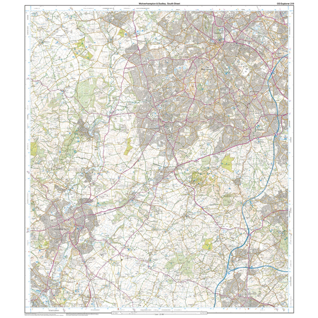 Explorer 219 Wolverhampton Dudley Stourbridge  Kidderminster Map With Digital Version