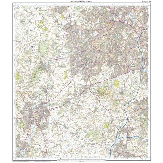 Explorer 219 Wolverhampton Dudley Stourbridge  Kidderminster Map With Digital Version
