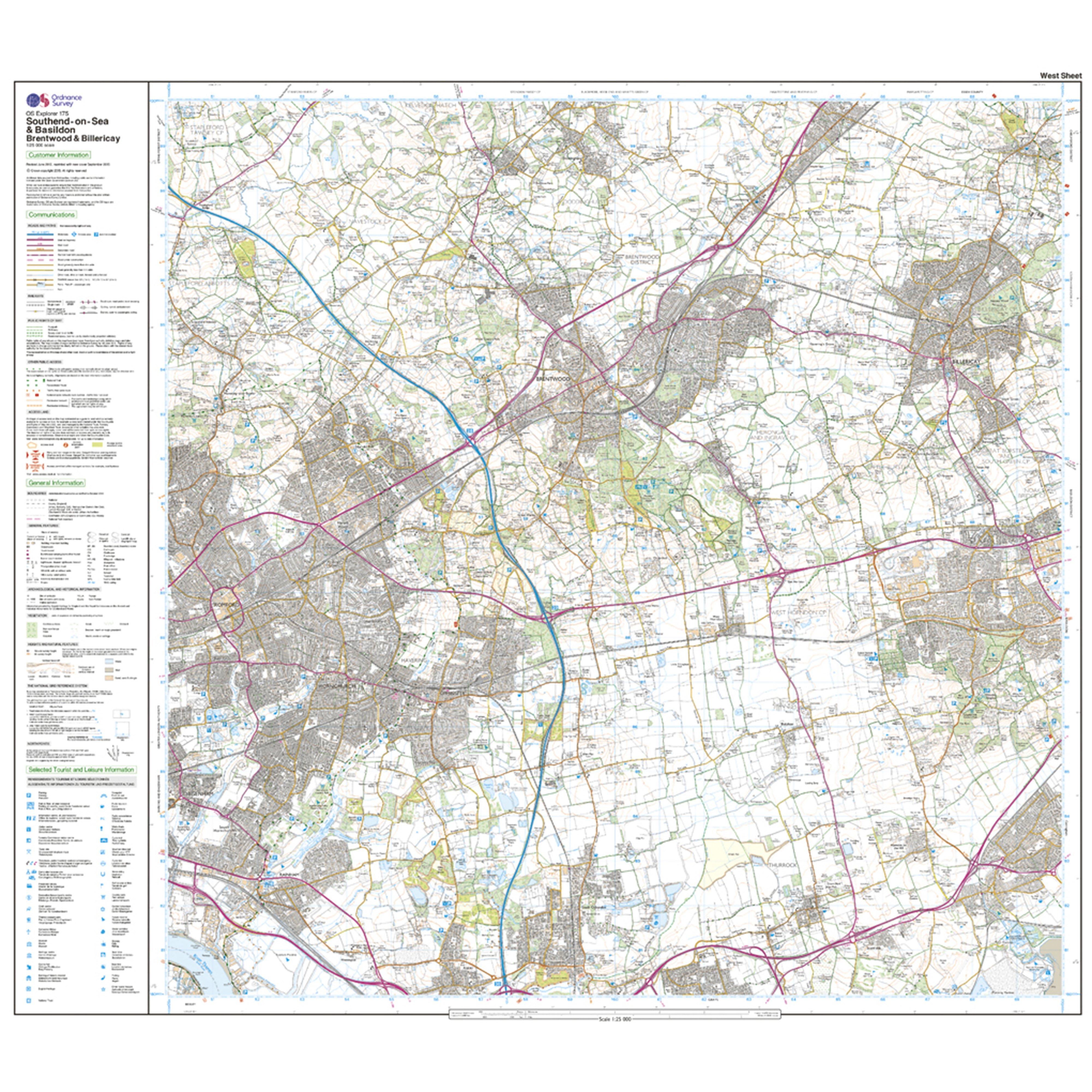 Explorer Active 175 Southend-on-Sea & Basildon Map With Digital Version