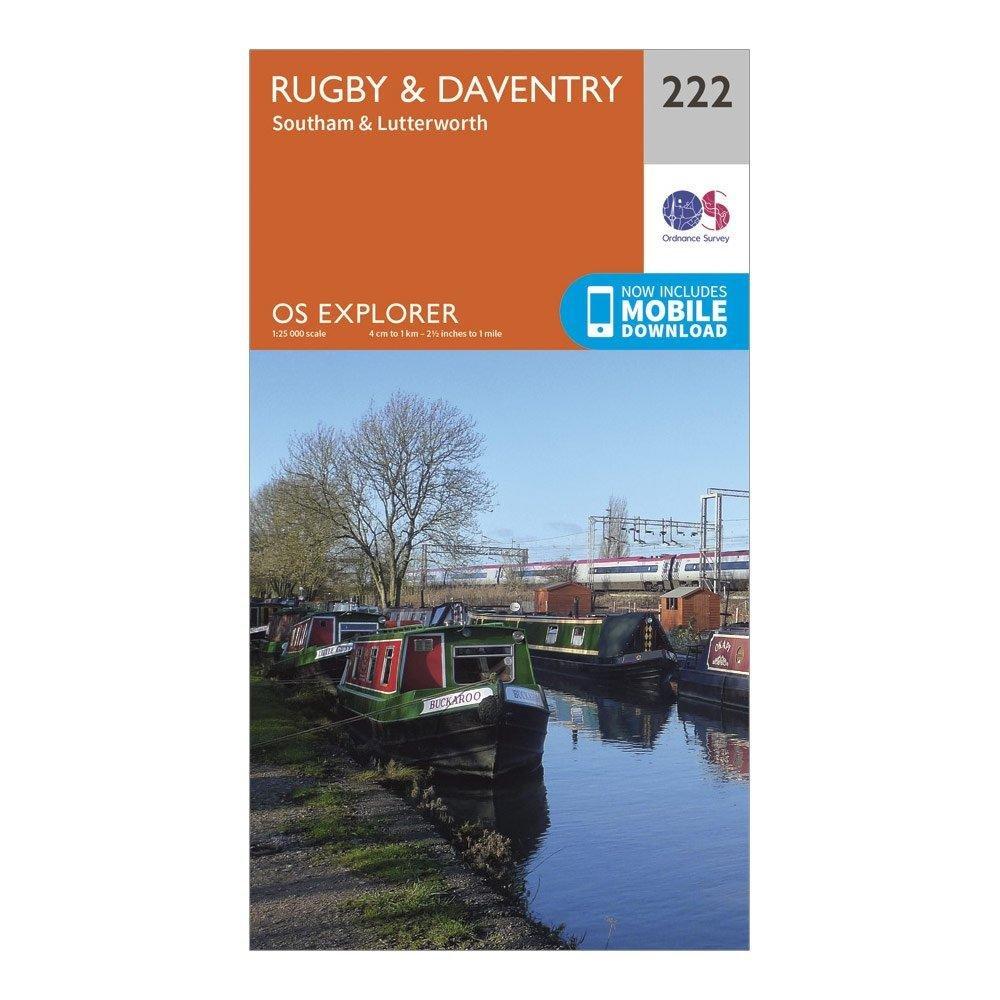 Explorer 222 Rugby, Daventry, Southam & Lutterworth Map With Digital Version
