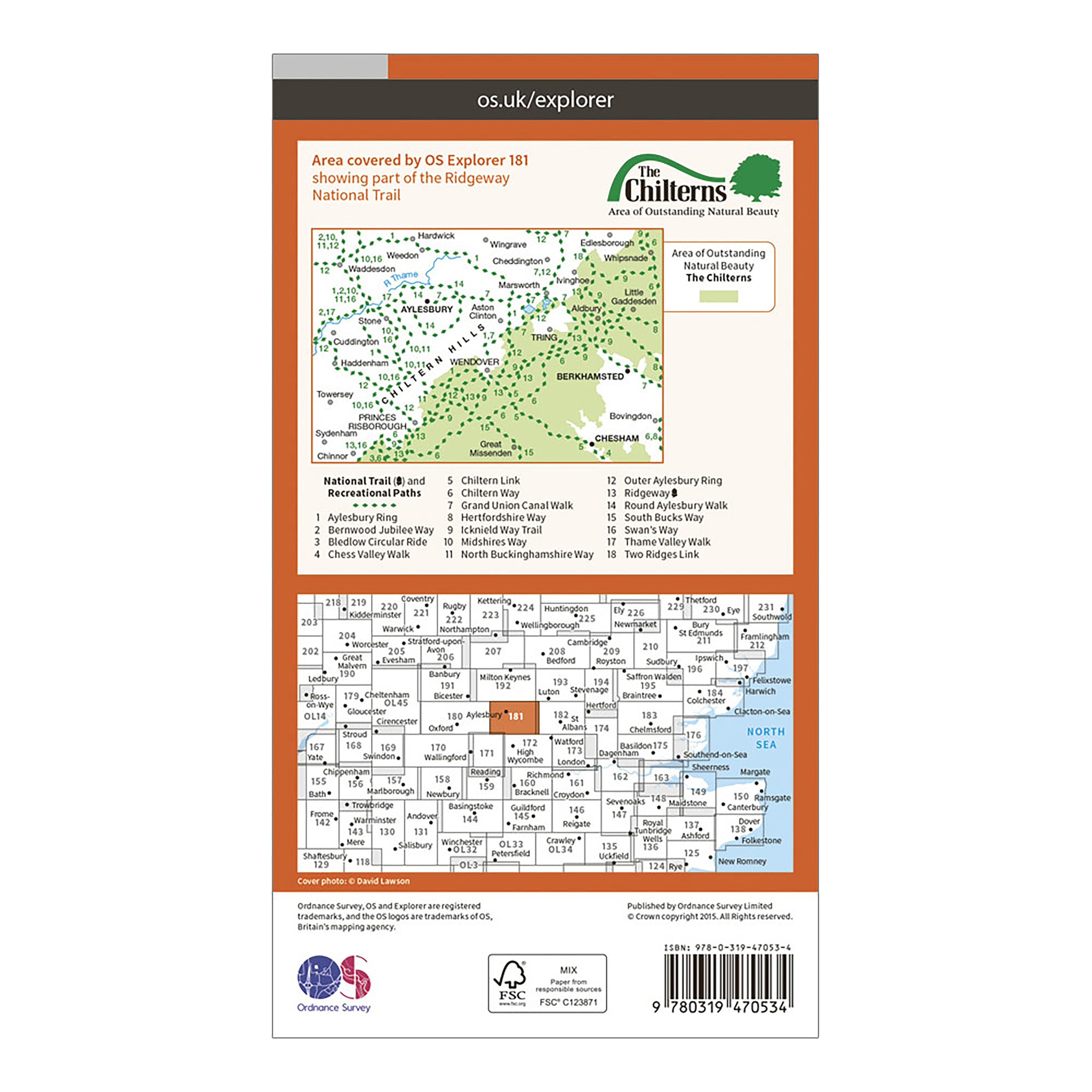 Explorer Active 181 Chiltern Hills North Map With Digital Version