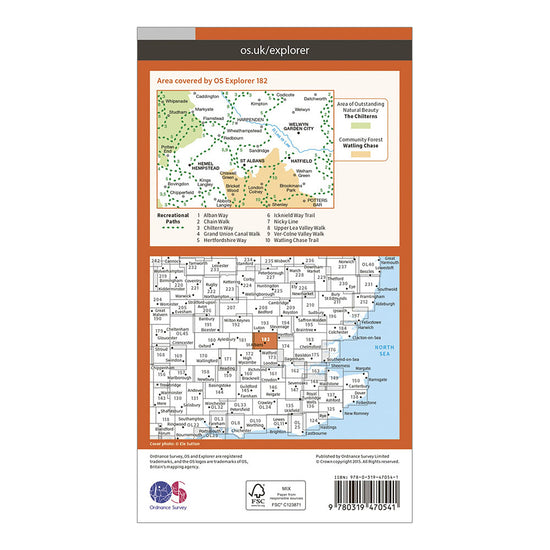 Explorer Active 182 St Albans & Hatfield Map With Digital Version