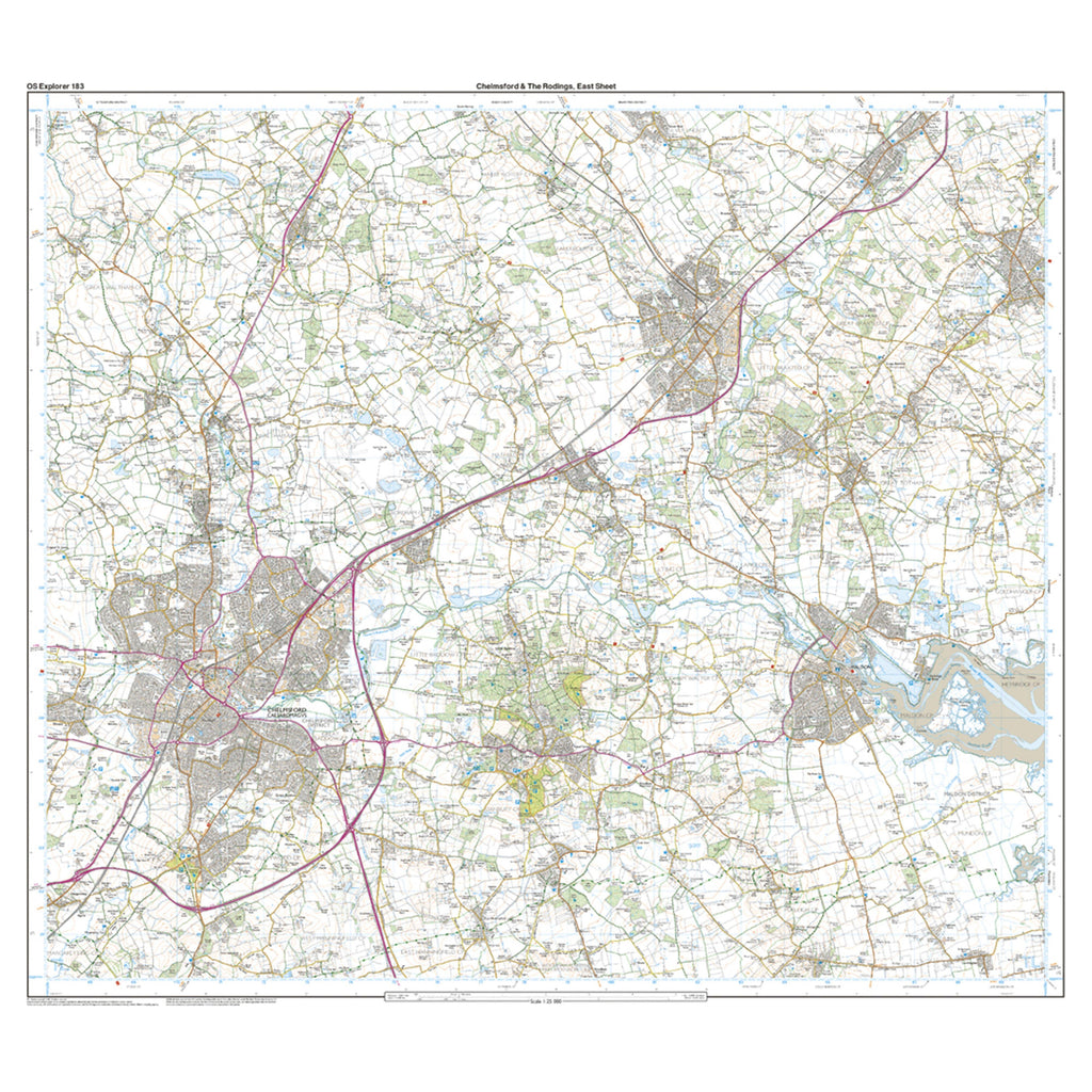 Explorer Active 183 Chelmsford  The Rodings Map With Digital Version