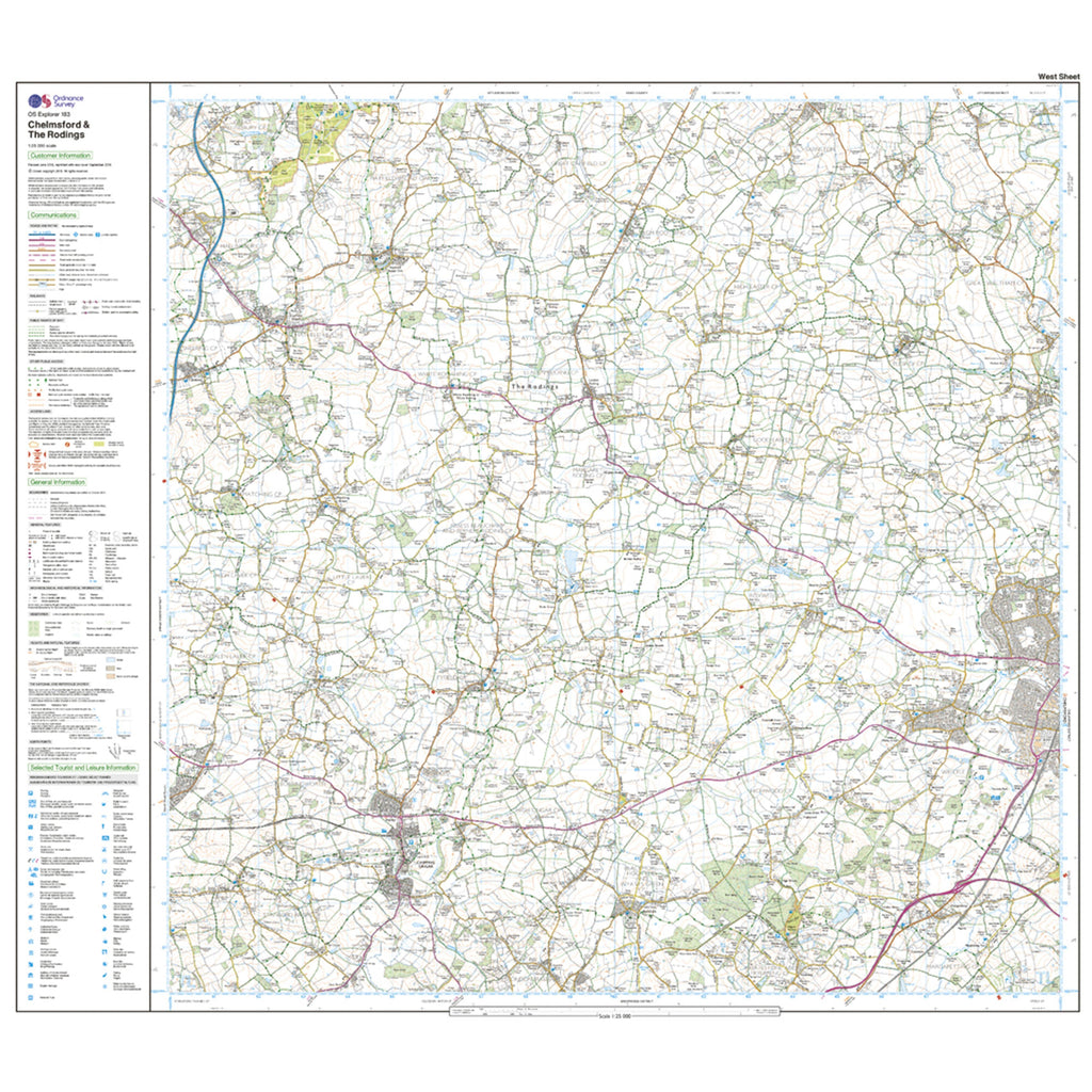 Explorer Active 183 Chelmsford  The Rodings Map With Digital Version