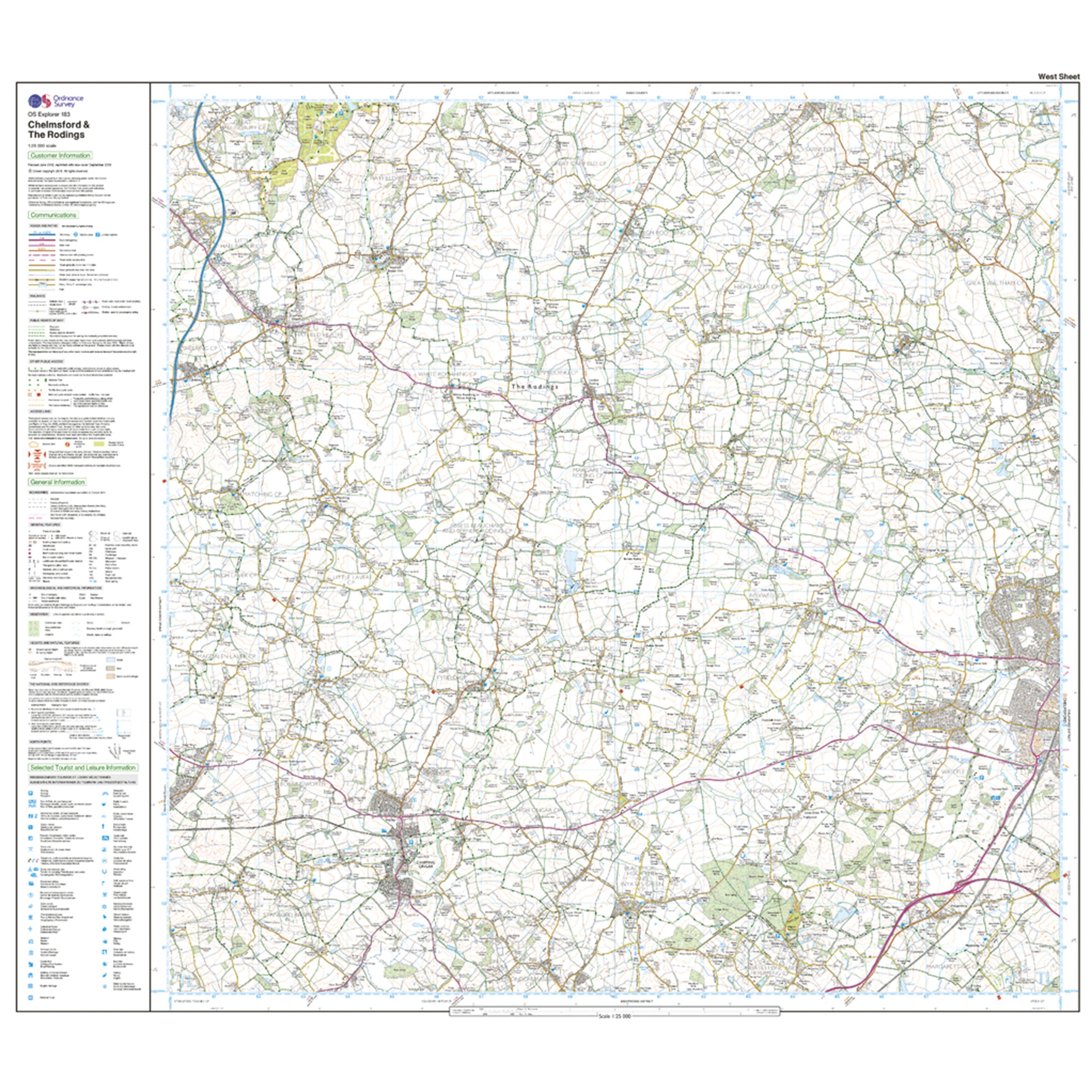 Explorer Active 183 Chelmsford  The Rodings Map With Digital Version