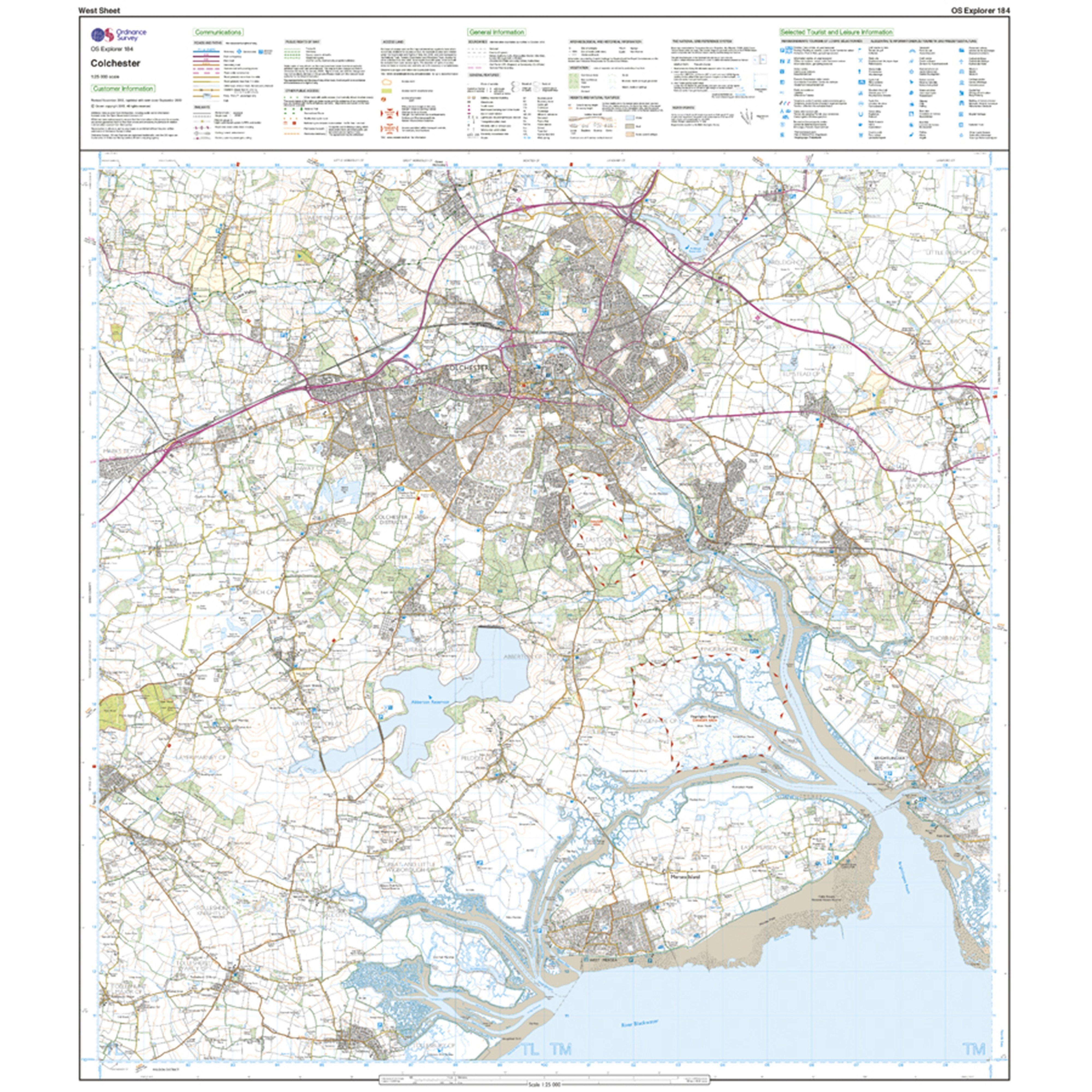 Explorer Active 184 Colchester, Harwick & Clacton-on-Sea Map With Digital Version