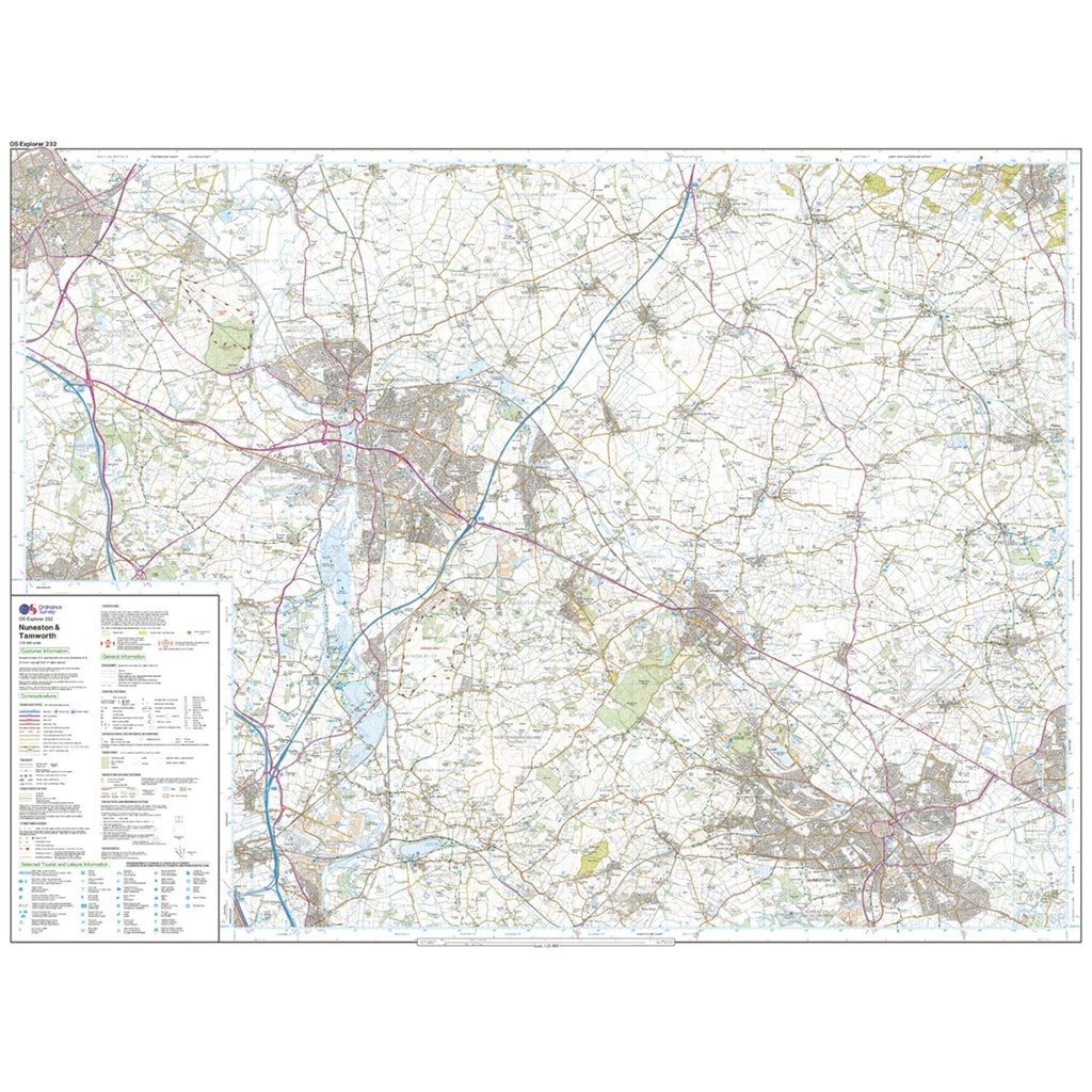 Explorer 232 Nuneaton  Tamworth Map With Digital Version