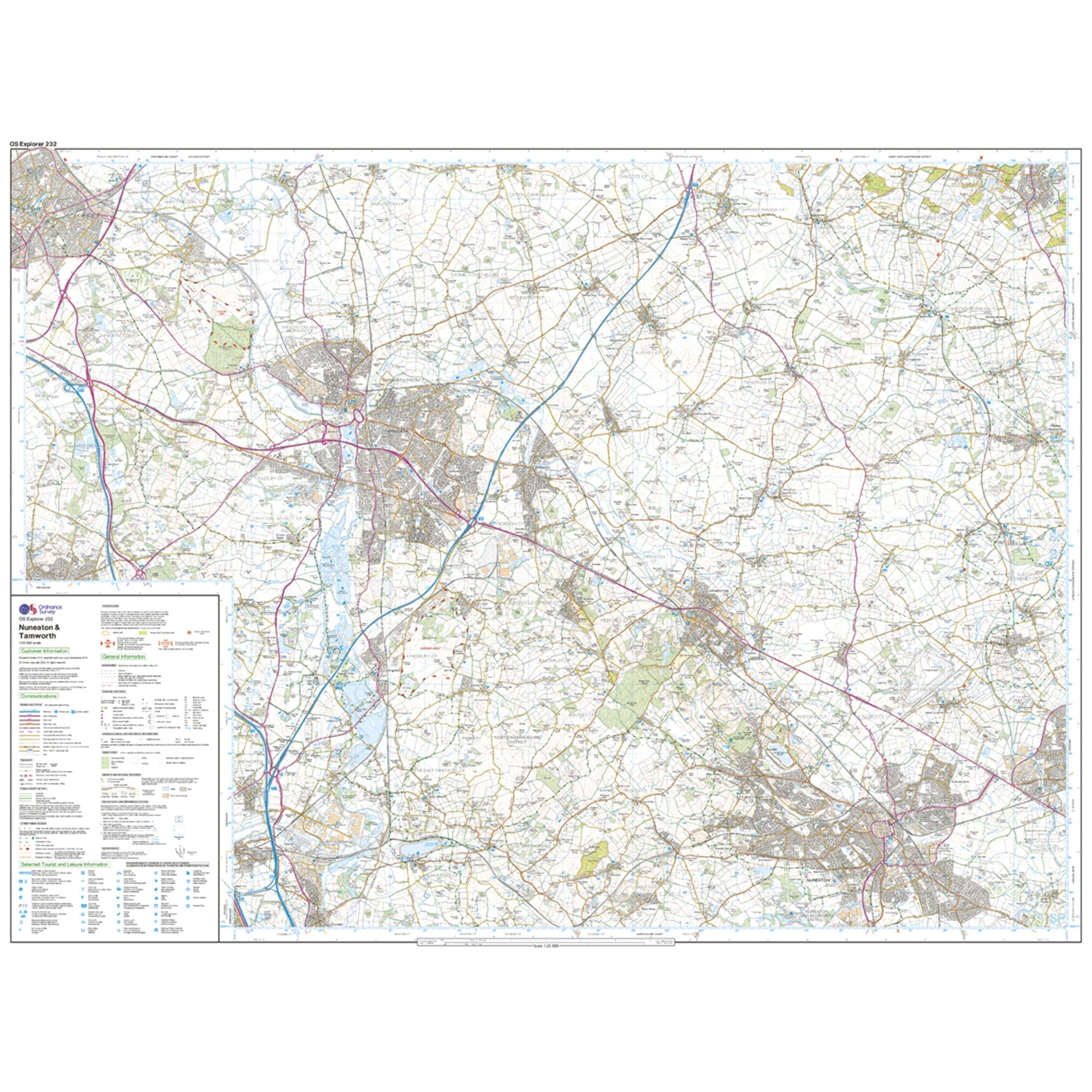 Explorer 232 Nuneaton  Tamworth Map With Digital Version