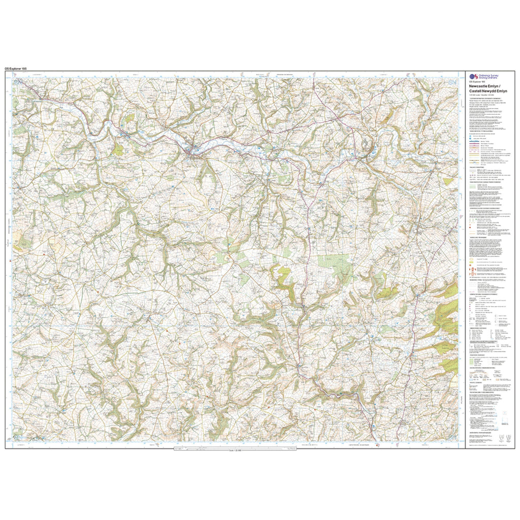 Explorer Active 185 Newcastle Emlyn, Llandysul & Cynwyl Elfed Map With Digital Version
