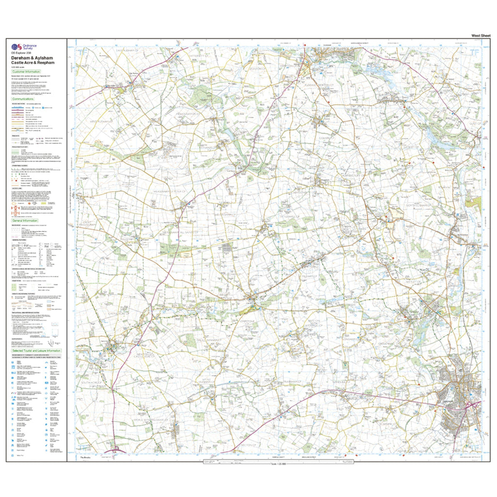 Explorer 238 East Dereham  Aylsham Map With Digital Version