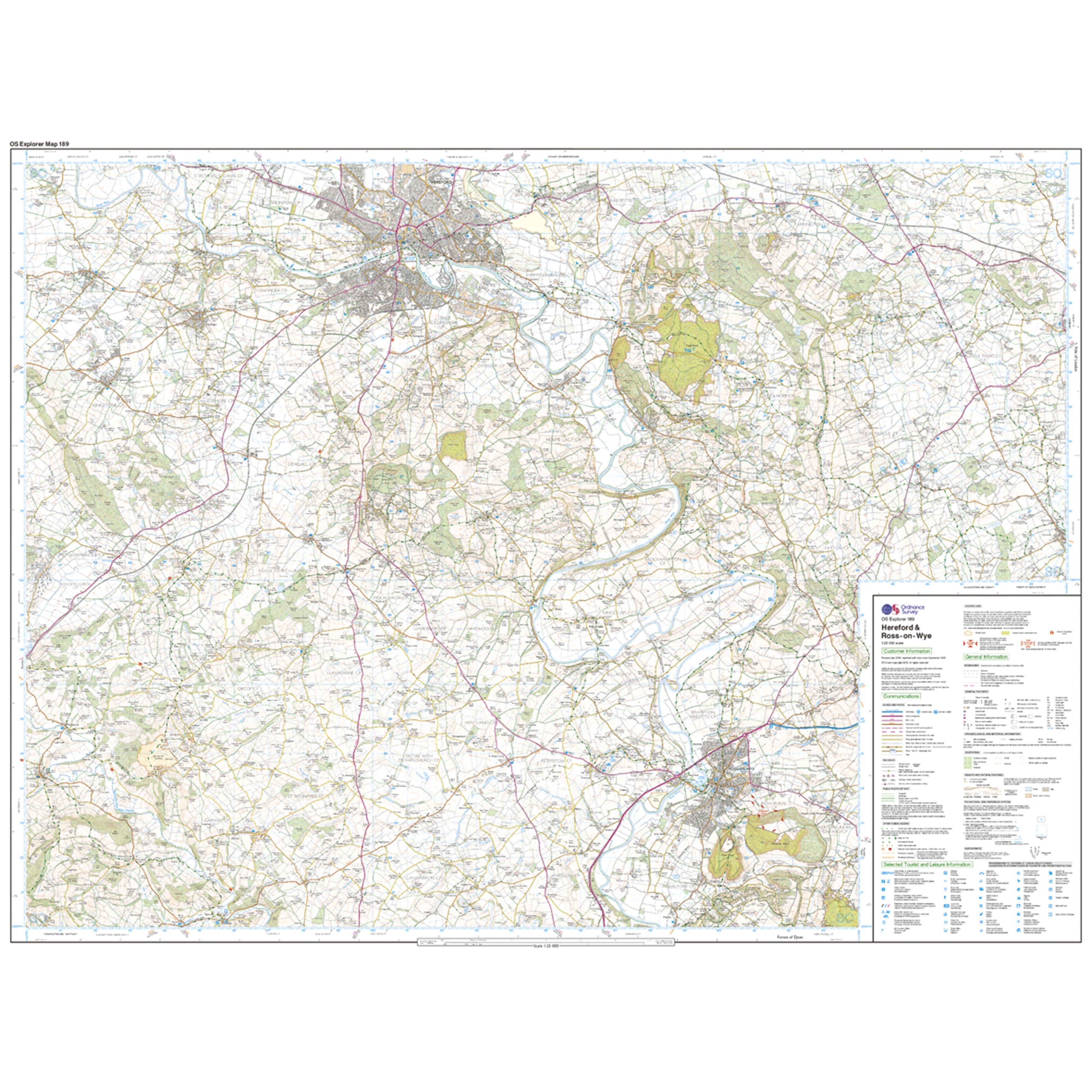 Explorer Active 189 Hereford & Ross-on-Wye Map With Digital Version
