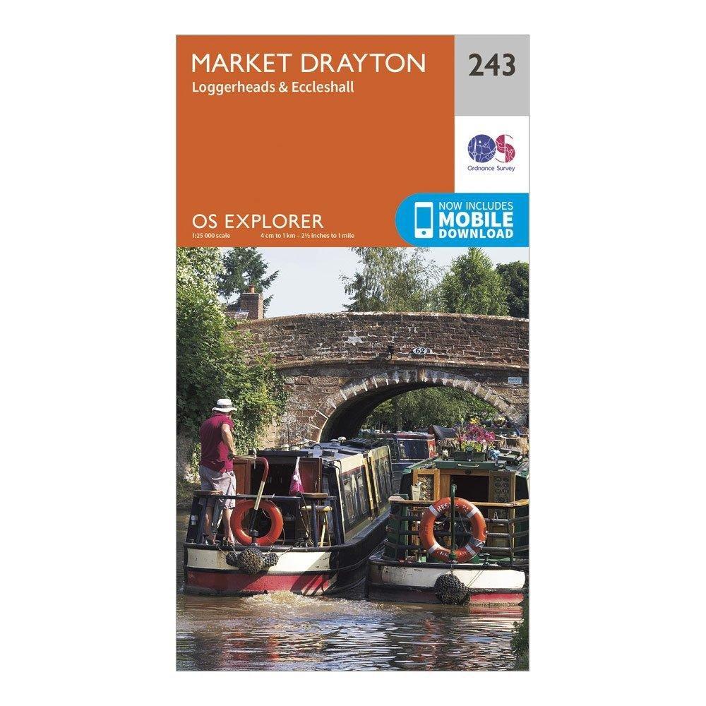 Explorer 243 Market Drayton Loggerheads  Eccleshall Map With Digital Version