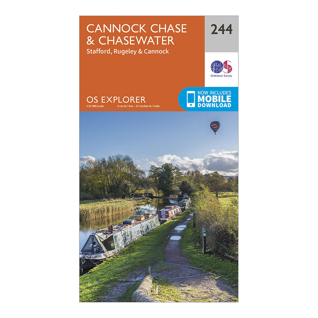 Explorer 244 Cannock Chase & Chasewater Map With Digital Version
